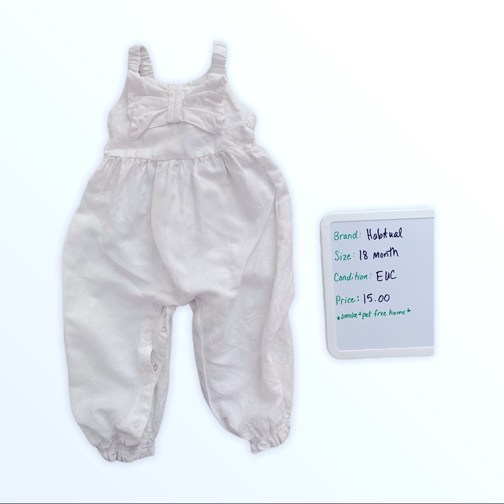 Habitual (nordstrom brand) white linen jumpsuit